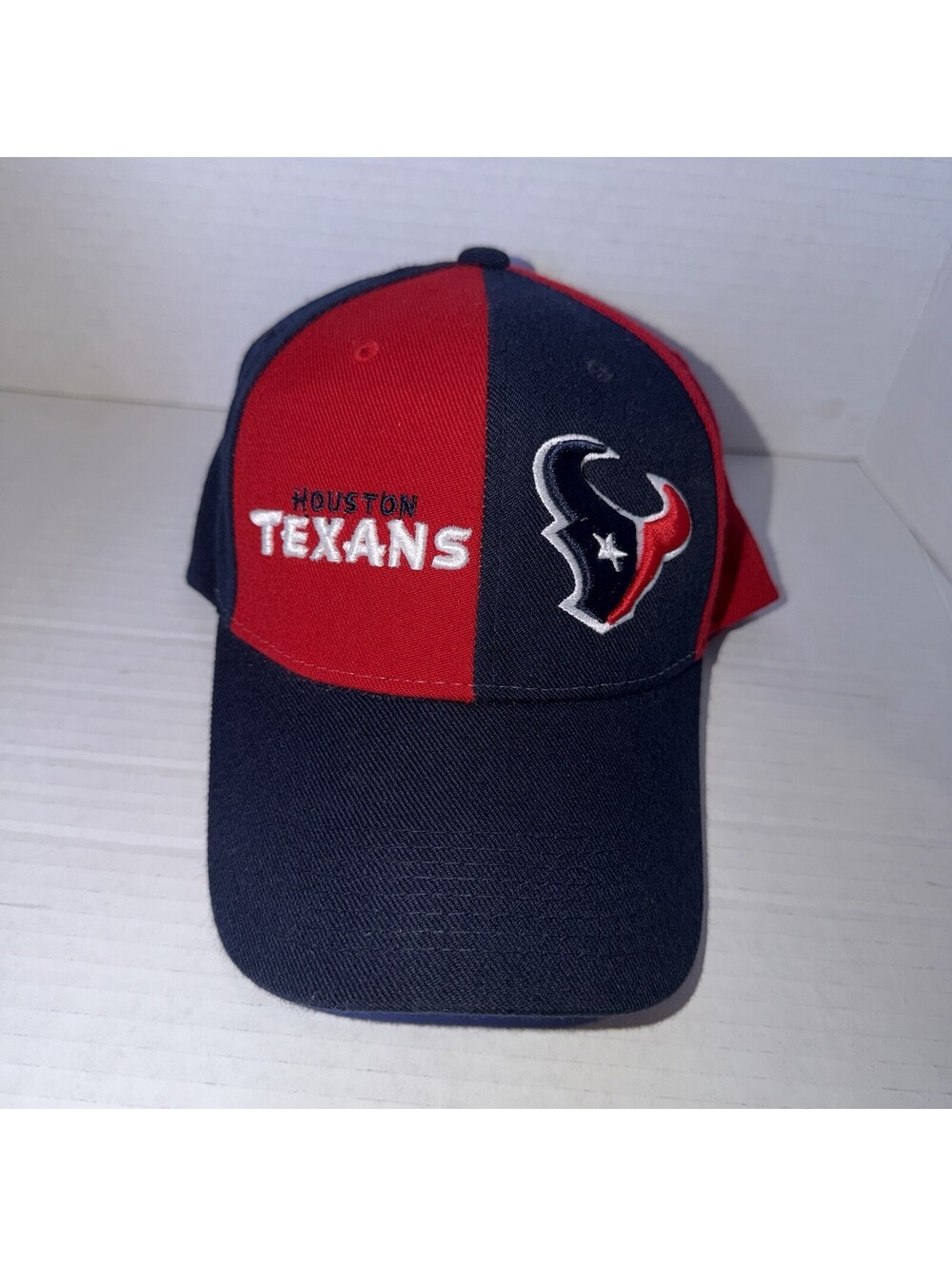 Y2K Houston Texans Reebok Adjustable Strapback Hat Cap NFL Football Navy Red